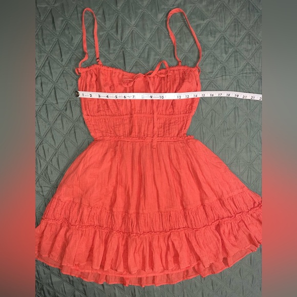 FREE PEOPLE "Taking Sides" Backless Mini Dress in Red Mango, Size Small, NWT - Picture 12 of 14